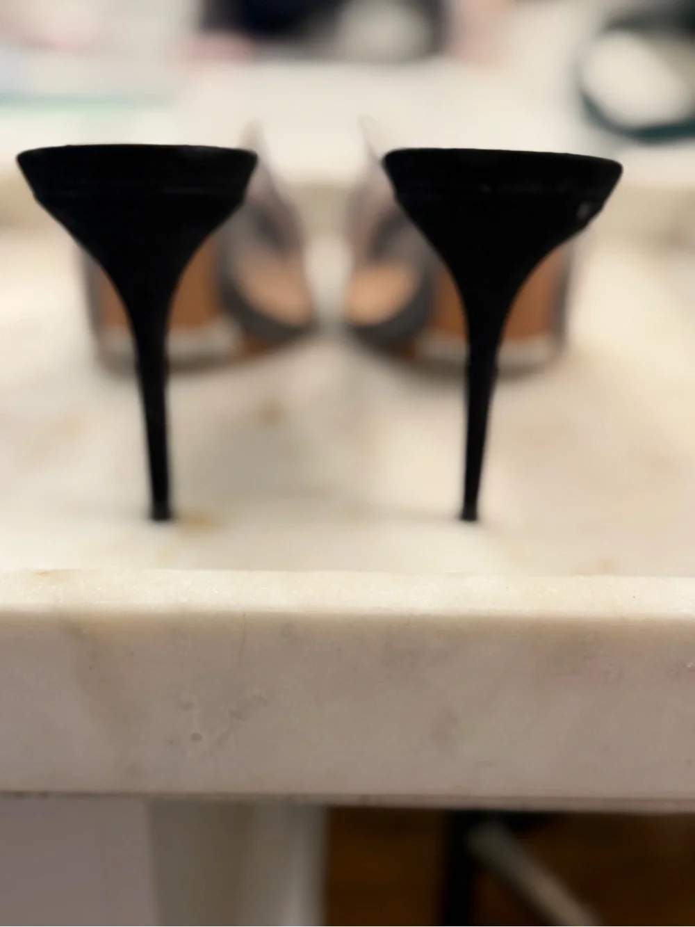 SCHUTZ Black Pointed Clear-Panel Mule Slides - Picture 5 of 5